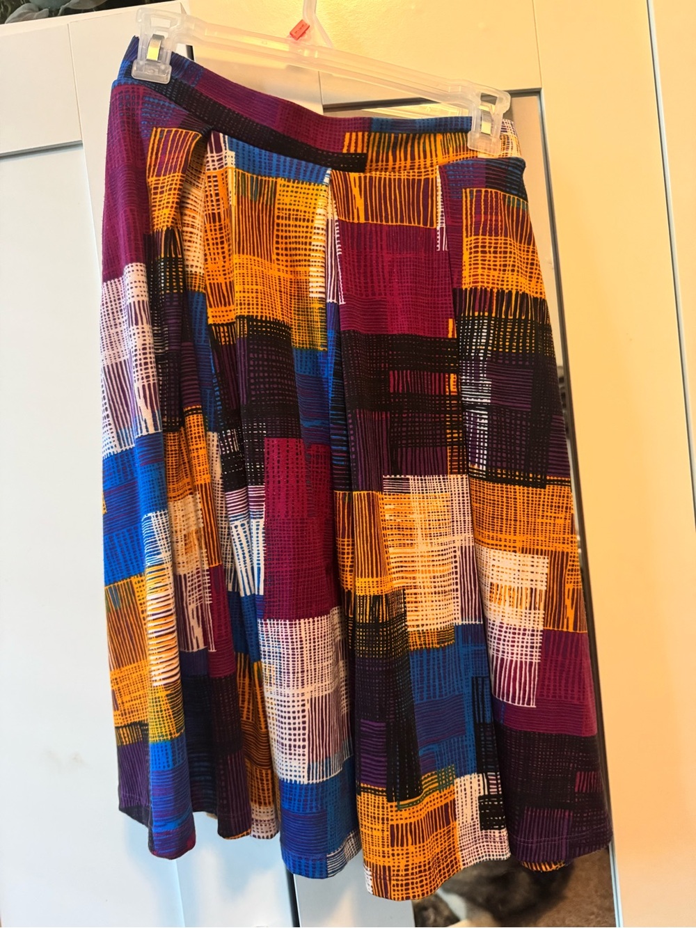 LuLaRoe Multicolor Abstract Patchwork Skirt